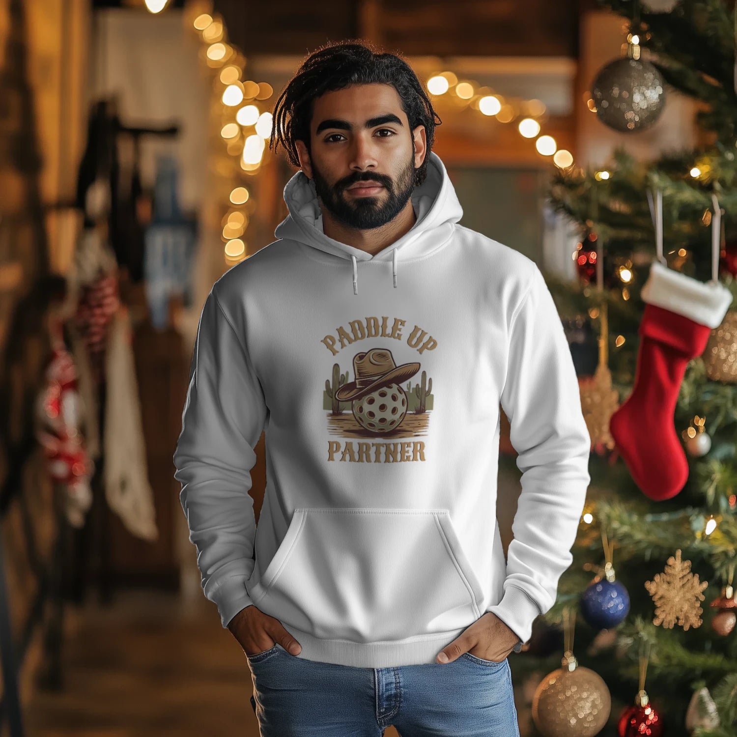 Paddle Up Partner Pickleball Men’s Hoodie – Funny Gift