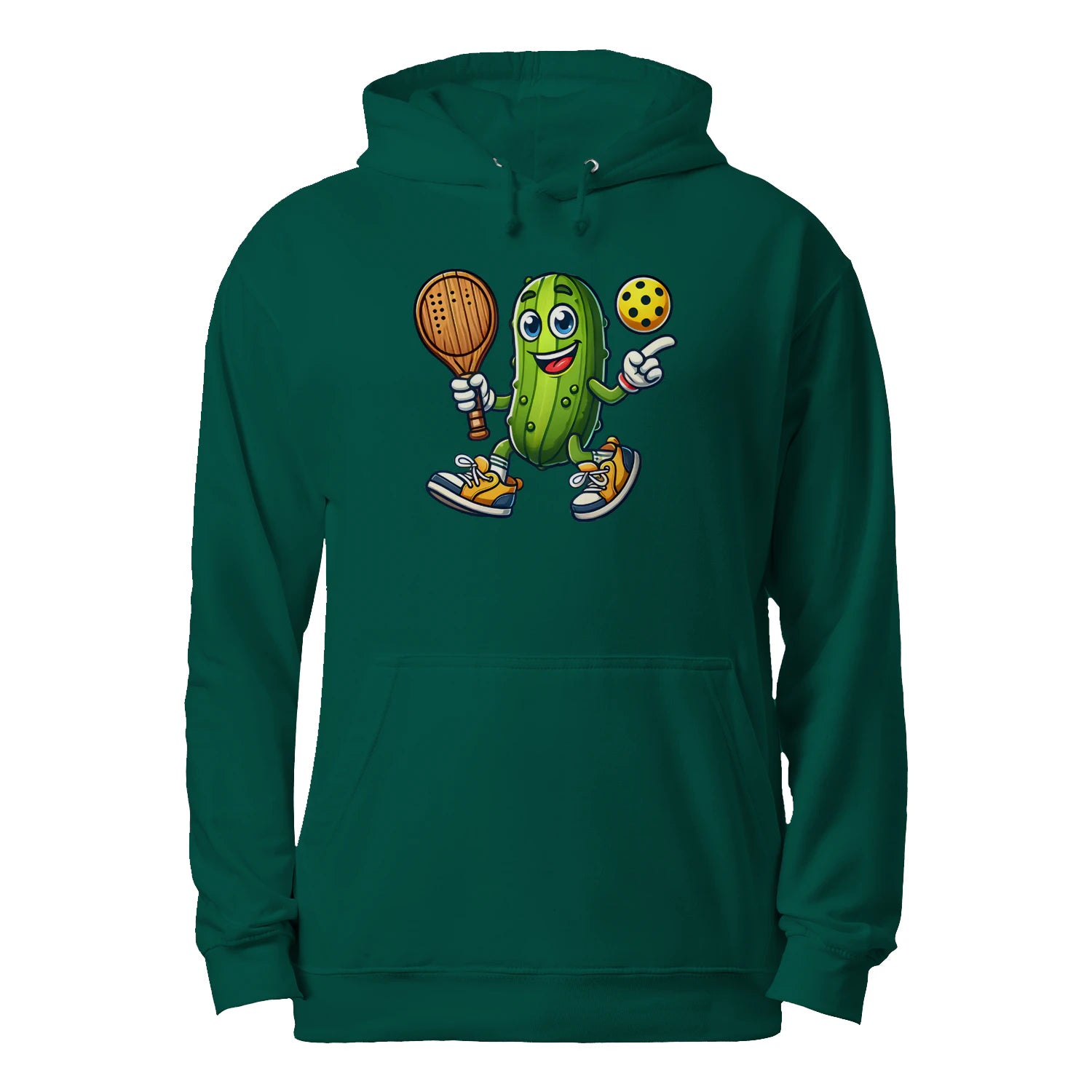 Funny Pickle Pickleball Player Cartoon Men’s Hoodie – Funny Gift